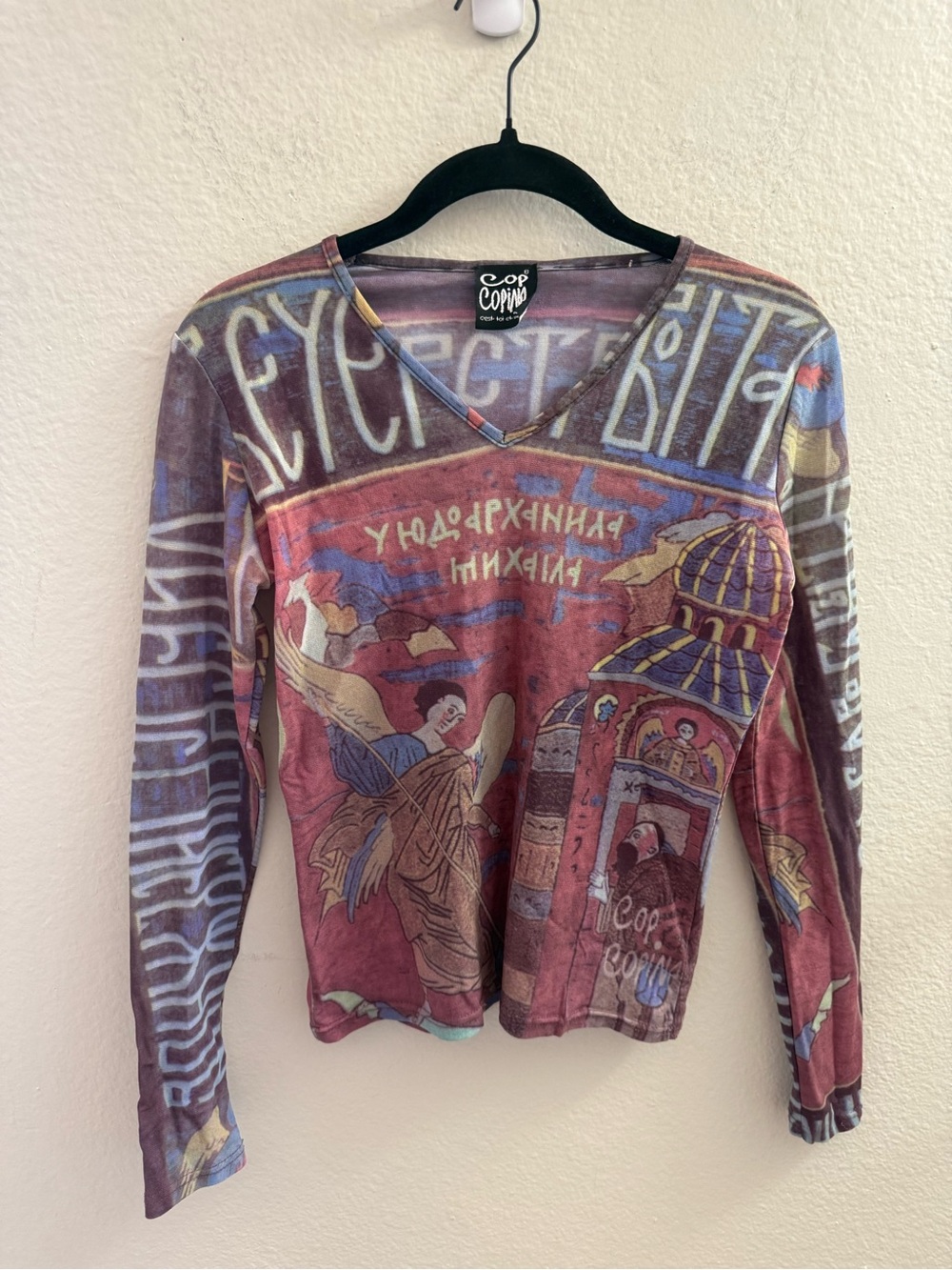 Cop.Copine 90s 'Bordas' Y2K Mesh Top Euro Size S RARE Vintage Retro